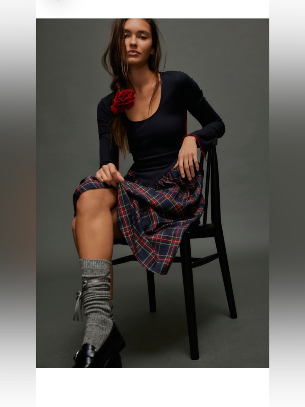 Free People and Eliza Faulkner Plaid Dress Large